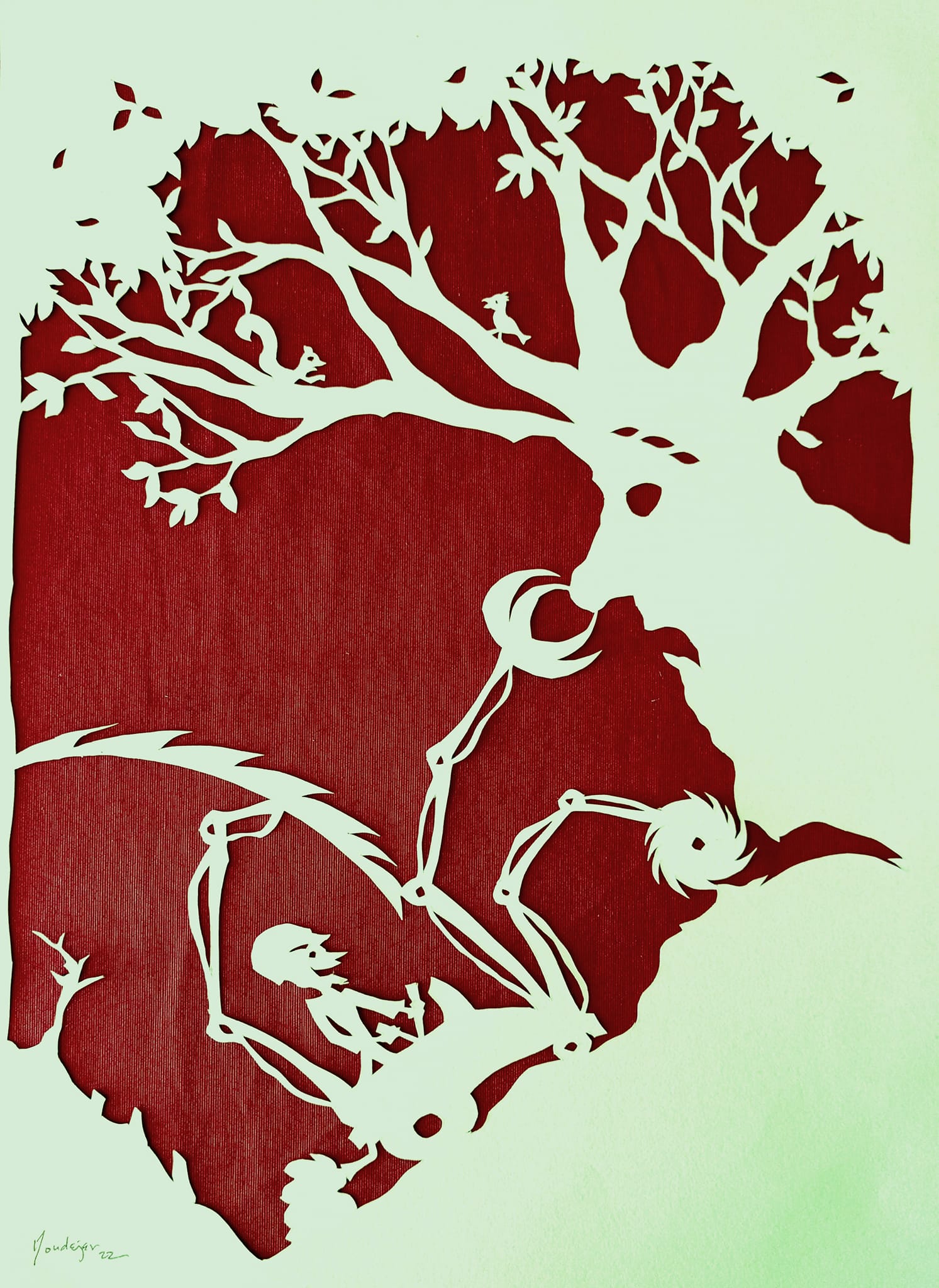 Arbre en papier découpé